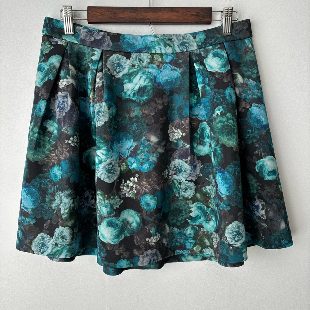 Express Skirt Mini Circle Medium Scuba Floral Dark Fairy Whimsigoth Y2K Forest
